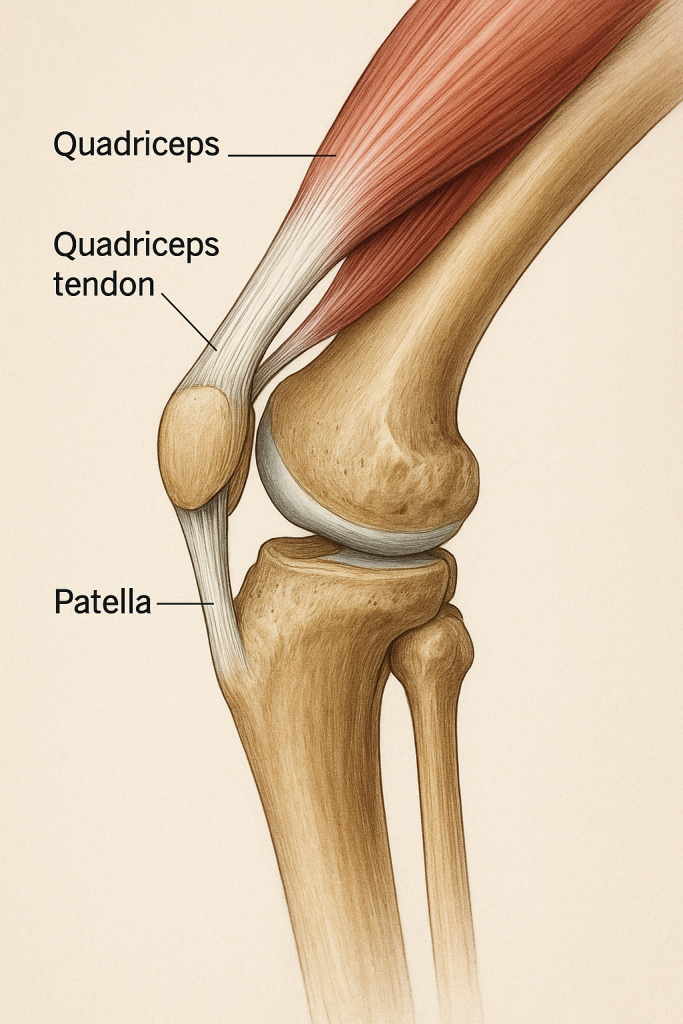 Anatomy of the quadriceps and patellar tendon for knee stability