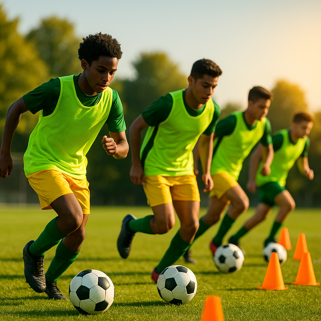 U15 Football Development Program – cone-dribble speed & agility drill