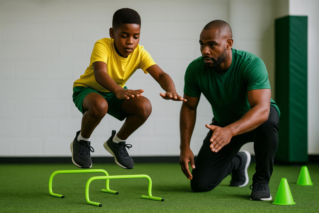 Youth Plyometric Pyramid Trinidad – jump-and-stick drill