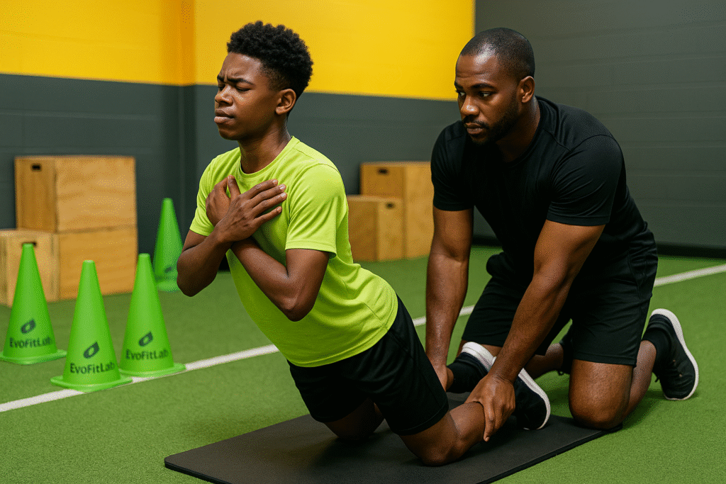 Youth Muscle Injury Guide – Nordic hamstring exercise demonstration.