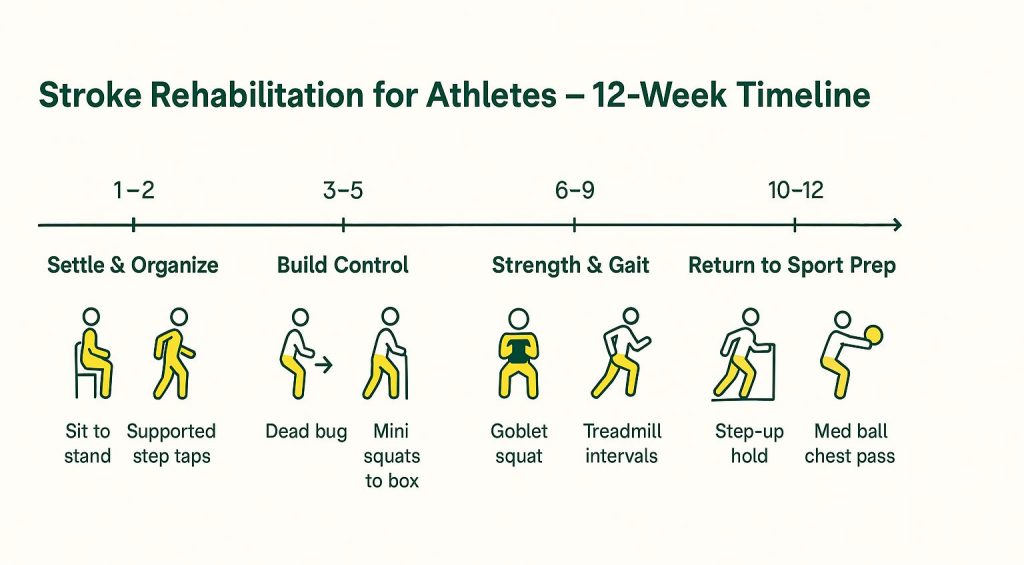 Stroke Rehabilitation for Athletes – four phase 12 week rehab timeline