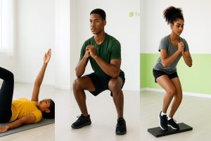 Core Stability and Lower Limb Injury Risk – teen athletes demo dead bug, split squat, and stick landing
