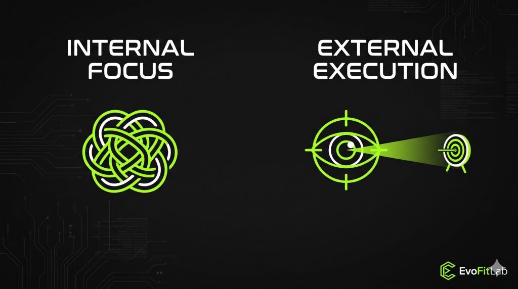 Shifting from internal focus to external execution to combat pre-performance anxiety in athletes.
