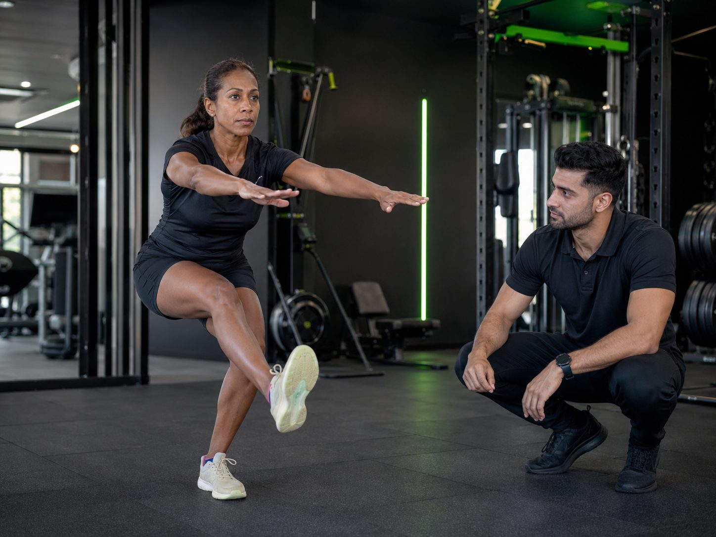 Knee Pain Assessment: Trinidadian runner completing a whole-body movement assessment