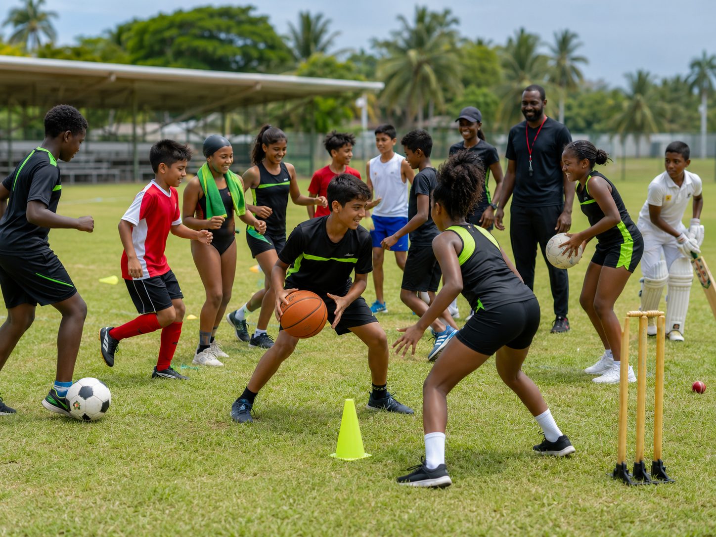 Purpose of Youth Sports: Trinidadian children having fun while playing different sports